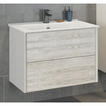 Пенал подвесной Comforty Женева 35 см, дуб белый фото 2