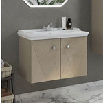 Тумба подвесная с раковиной Comforty Кремона 80 см, латте фото 