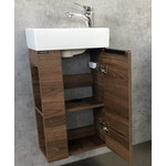 Тумба подвесная с раковиной Comforty Матэ 40 см, дуб тёмно-коричневый фото 