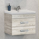 Тумба подвесная с раковиной Comforty Никосия 60П 60 см, дуб белый фото 