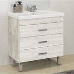 Тумба напольная с раковиной Comforty Никосия 80H 80 см, дуб белый фото 