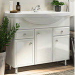 Тумба напольная с раковиной Comforty Сочи 100 см, белый фото 