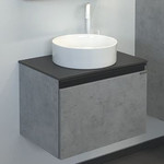 Тумба подвесная с раковиной Comforty Эдинбург 60 см (раковина 9111), бетон светлый фото 