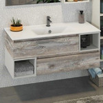 Тумба подвесная с раковиной Comforty Турин 120 см, дуб бежевый фото 