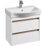 Тумба подвесная с раковиной Акватон Нортон 65 см 1A2488K0NT010, белый/дуб эндгрейн фото 