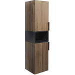 Пенал подвесной Comforty Штутгарт 40 см, дуб тёмно-коричневый фото 