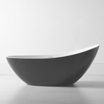 Ванна отдельностоящая Abber AB9233G 184x79 см, серый фото 