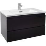 Тумба подвесная с раковиной Jacob Delafon Madeleine 80 см EB2053-J52, чёрный глянцевый фото 