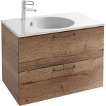 Тумба подвесная с раковиной Jacob Delafon Odeon Rive Gauche 80 см EB2522-R9-E52, дуб табак фото 