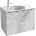 Тумба подвесная с раковиной Jacob Delafon Odeon Rive Gauche 80 см EB2522-R5-NR4, белый мрамор фото 