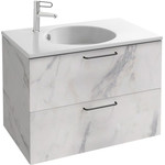 Тумба подвесная с раковиной Jacob Delafon Odeon Rive Gauche 80 см EB2522-R9-NR4, белый мрамор фото 