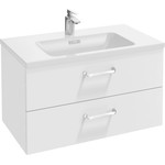 Тумба подвесная с раковиной Jacob Delafon Vox 80 см EB2078-R1-N18 (изогнутые ручки), белый фото 