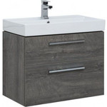 Тумба подвесная с раковиной Aquanet Nova 75 см 242260, дуб рошелье, Цвет фасада: дуб рошелье фото 