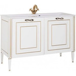 Тумба напольная с раковиной Aquanet Паола 120 см 186114, белый/золото фото 
