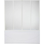 Шторка для ванны Bas Ахин/Мальта/Атланта/Нептун 1700х1450 мм (4 створки) белый/матовое (пластик) фото 