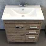 Пенал напольный Comforty Марио 40 см, дуб тёмный фото 4