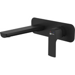 Смеситель для раковины настенный Lemark Ursus LM7226BL, черный фото 