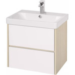 Тумба подвесная с раковиной Акватон Сканди 70 см 1A2518K0SDB20, белый/дуб верона фото 