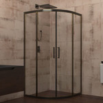 Душевое ограждение Veconi Rovigo 80 см RV04-80PL-01-19C1, чёрный/прозрачное фото 