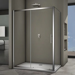 Душевое ограждение Veconi Rovigo 160х80 см RV063-16080PR-01-19C3, хром/прозрачное фото 