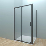 Душевое ограждение Veconi Rovigo 120х70 см RV072B-12070-01-C4, чёрный/прозрачное фото 