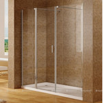 Душевая дверь Aquanet Cinetic AE12-N-120H190U-CT+AE12-F-80H190U-CT 200 см, хром/прозрачное фото 