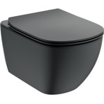 Унитаз подвесной безободковый Ideal Standard Silk Black Tesi AquaBlade T0079V3, черный матовый, Цвет производителя: чёрный матовый фото 