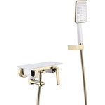 Смеситель для ванны Lemark Mista LM6414WG, белый/золото фото 