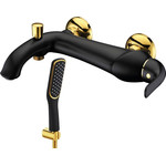 Смеситель для раковины Lemark Swan LM5406BG, черный/золото фото 2