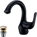 Смеситель для раковины Lemark Swan LM5406BG, черный/золото фото 