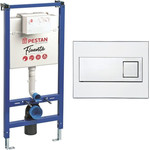 Инсталляция для унитаза Pestan Fluenta SET40006356DW (кнопка Diamond белая) фото 