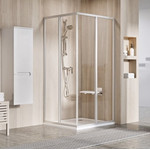 Душевое ограждение Ravak Supernova SRV2-S+SRV2-S-100х80 см 14VA0UO2Z1+14V40UO2Z1 сатин/прозрачное фото 