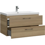 Тумба подвесная с раковиной Cersanit Lara 80 см A63416, орех фото 