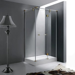 Душевое ограждение RGW VI-41 100x90 см 02044190-18 (стекло 8 мм), белый/золото/прозрачное фото 