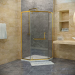 Душевое ограждение RGW HO-084G 100х100 см 350608400-16 (стекло 8 мм), золото/прозрачное фото 