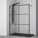 Душевая перегородка RGW WA-011B 110x195 см 35101111-84 (стекло 8 мм) с кронштейном в комплекте, черный/прозрачное фото 