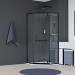 Душевое ограждение RGW HO-084B 100х100 см 350608400-14 (стекло 8 мм), черный/прозрачное фото 