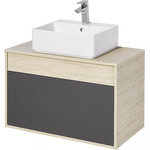 Тумба подвесная со столешницей Акватон Лофт Урбан 80 см 1A247601LQX60, дуб орегон/серый графит фото 