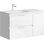 Тумба подвесная с раковиной Aqwella Accent 90 см ACC0109LW, белый, Цвет фасада: белый фото 