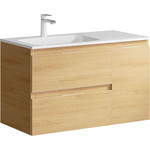 Тумба подвесная с раковиной Aqwella Accent 90 см ACC0109LDZ, дуб золотой, Цвет фасада: светлое дерево фото 