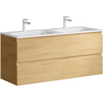 Тумба подвесная с раковиной Aqwella Accent 120 см ACC0112DZ, дуб золотой, Цвет фасада: светлое дерево фото 