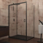 Душевое ограждение Veconi Rovigo 110х100 см RV046B-110100PR-01-19C1, чёрный/прозрачное фото 
