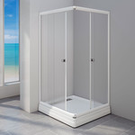 Душевое ограждение Радомир Респект 100x100 см без поддона, белый/прозрачное фото 