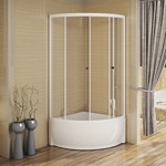 Душевое ограждение Радомир Соул 1 90x90 см, белый/прозрачное фото 