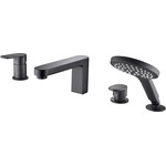 Смеситель для ванны WasserKraft Elbe 7455, черный фото 