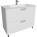Тумба напольная с раковиной Iddis Brick 100 см BRI10WFi95K, белый глянец фото 