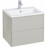 Тумба подвесная с раковиной Акватон Сохо 60 см 1A258001AJ9A0, слэйт/галька серая фото 