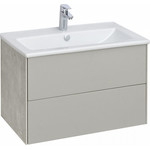 Тумба подвесная с раковиной Акватон Сохо 75 см 1A258101AJ9A0, слэйт/галька серая фото 