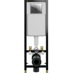 Инсталляция для подвесного унитаза Cersanit Black IN-BLACK-Cg-w (кнопка Leon, хром глянцевый) фото 