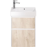 Пенал универсальный Dreja Slim 30 см 99.0504, дуб кантри/белый глянцевый фото 2